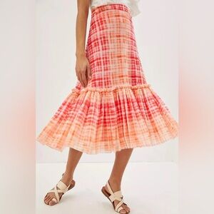 Anthropologie Eva Franco Kym Flounced Midi Skirt Large